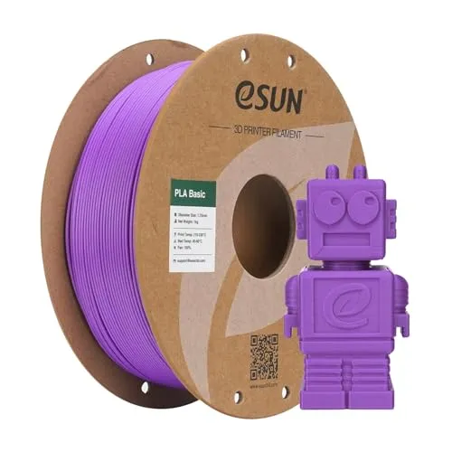 eSUN PLA Filament 1.75mm, PLA Basic 3D Drucker Filament Maßgenauigkeit +/- 0.03mm, 1KG Spule (2.2 LBS) Super Speedy PLA Filament für 3D Drucker, Gräulich Violette
