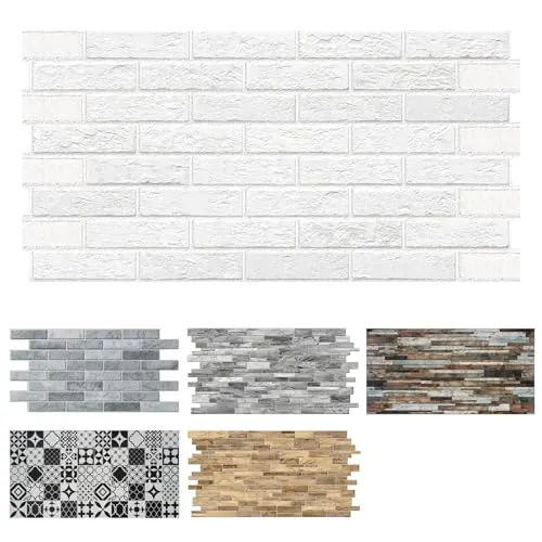 MDEKOR PVC Wandverkleidung 48,5x96 cm | 3D Wandpaneele für Küche, Bad & mehr | Einfach zu kleben & reinigen | Küchenrückwand Platten | Dekorative Panels für Wandgestaltung innen