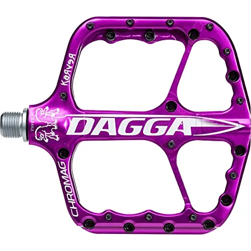 Chromag Dagga Plateau MTB Pedale Rot - Fahrradpedale für Mountainbikes, robustes Stahlmaterial und flaches Design für optimalen Grip und Kontrolle auf unebenem Terrain.