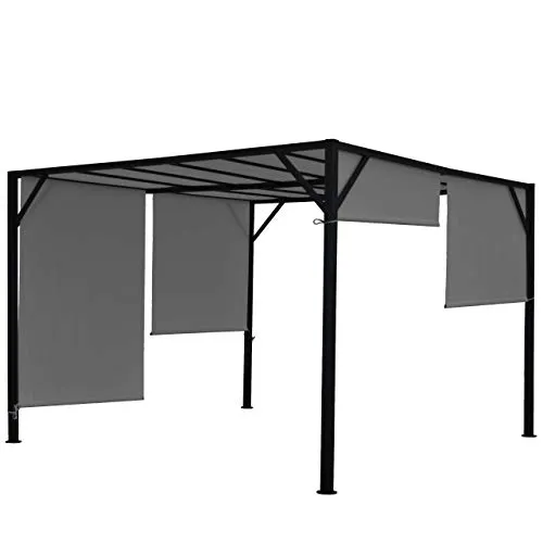 BERLINLODGE Pergola Baia | Stabil und Elegant mit Schiebedach - Entdecken Sie die BERLINLODGE Pergola Baia: 6cm-Stahl-Gestell, stufenloses Schiebedach und UV-Schutz 30+. Ideal für Ihren Garten oder die Terrasse!