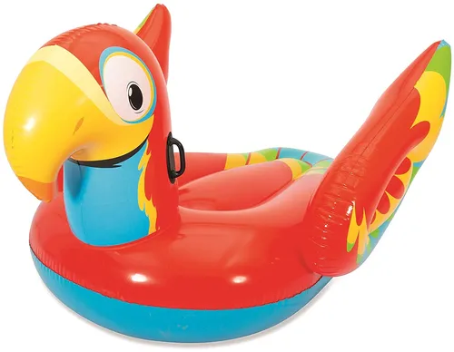 Bestway Schwimmtier Papagei - 203 x 132 cm, robust mit Haltegriffen und leuchtendem Design für Spaß im Pool