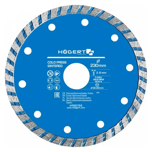 MGA Turbo Diamantsägeblatt 230 mm - Hochwertiges Diamantsägeblatt für präzise Schnitte in verschiedenen Materialien. Ideal für den professionellen Einsatz, langlebig und effizient.
