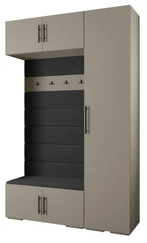 ABIKS MÖBEL Kompaktgarderobe INOVA 3 SATZ 19 - Elegantes Möbelset mit Kleiderstange - Moderne Kompaktgarderobe für stilvolle Aufbewahrung. Robuste Materialien und einfacher Aufbau garantieren langlebigen Einsatz. Ideal für jeden Raum und zur optimalen Organisation Ihrer Kleidung.