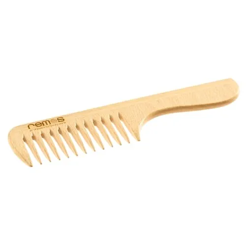 REMOS Holzkamm mit Griff aus heimischem Buchenholz 19.5 cm mit mittlerer Zahnung