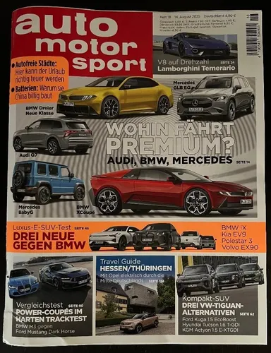 Auto Motor und Sport Heft 18/2025 - Neueste Ausgabe der beliebten Automobilzeitschrift, ideal für Auto- und Motorsportliebhaber. Erfahren Sie alles über die neuesten Trends und Tests im August 2025.