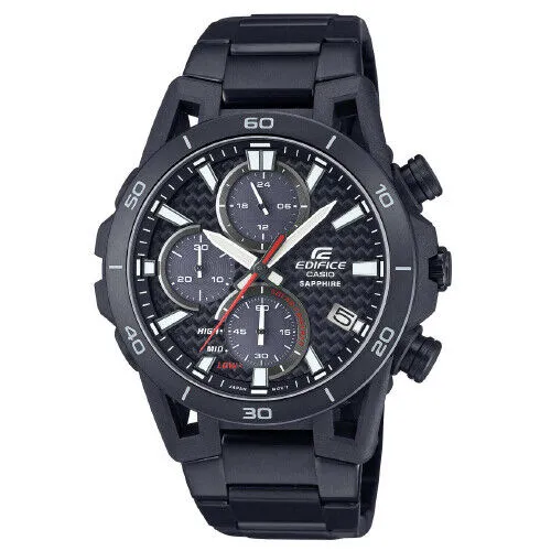 Casio Edifice Schwarz Herren Armbanduhr EFS-S640DC-1AVUEF - Armbanduhren mit Solar-Technologie, 24-Stunden-Chronograph und leuchtenden Zeigern für optimale Sichtbarkeit, ideal für aktive Männer.