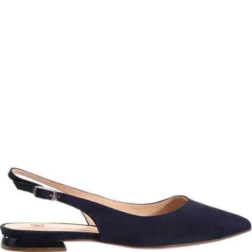 Högl Ballerinas Leder Ballerina blau 38,5 EU - Hausschuhe, aus hochwertigem Leder, bequem mit 2 cm Blockabsatz und eleganter spitz zulaufender Form, ideal für den Alltag.