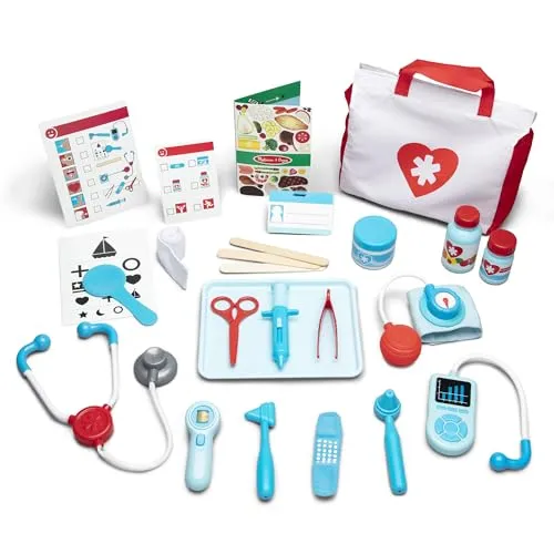 Melissa & Doug Gute Besserung Arzt-Spielset | Holzspielzeug | Rollenspielzeug | Montessori | Spielset | 3+ | Geschenk für Jungen oder Mädchen