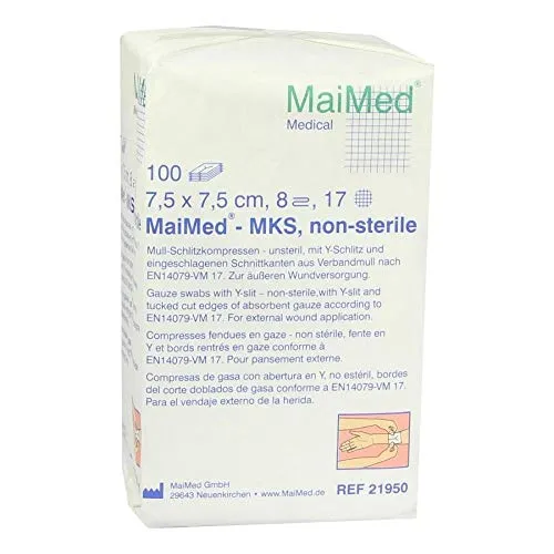 Schlitzkompressen 7,5x7,5 cm Unsteril 8fach