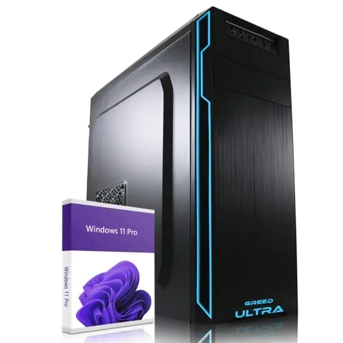 GREED Ultra 7 - Schneller Intel Core i7 PC, 32GB RAM, 1TB SSD + 1TB HDD, leise Kühlung und ideal für Home Office und Büro