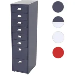 Rollcontainer Boston T851 - Schubladenschrank mit 8 Schubladen - Büroschränke mit 8 geräumigen Schubladen, pulverbeschichtet und ideal zur Aufbewahrung von Büromaterialien. Dank der vier Laufrollen einfach zu bewegen und unter jedem Schreibtisch integrierbar.