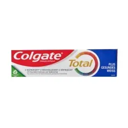 Colgate Total Plus Gesundes Weiß Zahncreme 75 ml - Zahnpasta für strahlend weiße Zähne mit Whitening-Formel. Entfernt Verfärbungen und schützt vor Plaque und Zahnstein für ein schönes Lächeln.