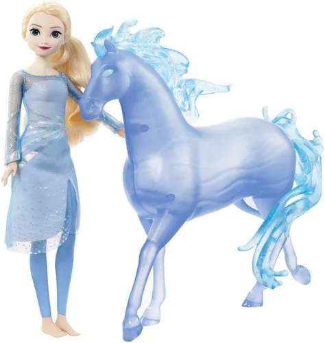 Mattel DISNEY Die Eiskönigin Elsa und Nokk - Bewegliche Elsa-Puppe mit Nokk Wasserfigur, inspiriert von Die Eiskönigin 2 und ideal für kreative Rollenspiele