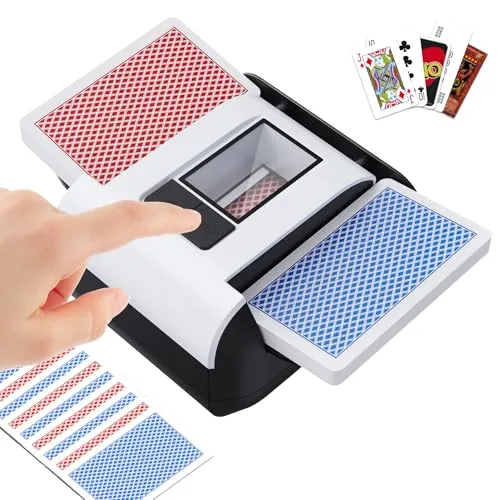 KPAW Automatischer Kartenmischmaschine X1 – Geräuscharmer und Wiederaufladbarer Kartenmischer für 1–2 Kartenspiele - Erleben Sie müheloses Mischen mit der KPAW X1 Kartenmischmaschine. Ideal für verschiedene Kartenspiele, bietet sie ein kompaktes Design und geräuscharmes Mischen für ein entspanntes Spielerlebnis.