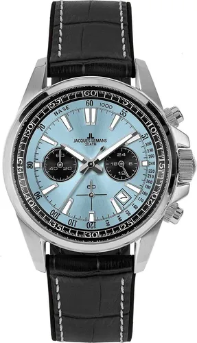 JACQUES LEMANS Herrenuhr Chronograph 1-2117R - Chronographen mit sportlichem Design und Sonnenschliff, ideal für jede Herausforderung. Inklusive original Verpackung und 2 Jahre Garantie für höchste Qualität.
