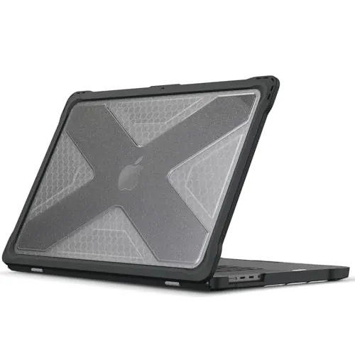 Fintie Hülle Kompatibel mit MacBook Pro 16 (2024-2021) M4 M3 M2 M1 Pro/Max A3186 A3403 A2991 A2780 A2485, Ganzkörper-Rugged TPU Stoßstange Case Kompatibel mit MacBook Pro 16, Transparent(Glitzer)