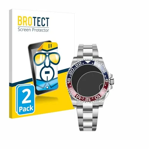 BROTECT (2 Stück Schutzfolie für Rolex GMT-Master II Displayschutz Folie Ultra-Klar