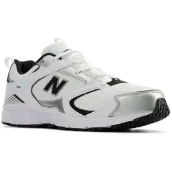 New Balance 408 Sneaker – Inspiriert vom New Balance 530, Größe 45 EU - Sneaker in Weiß/Schwarz, atmungsaktives Obermaterial aus Synthetik und Textil, ideal für sportliche Aktivitäten und den Alltag.