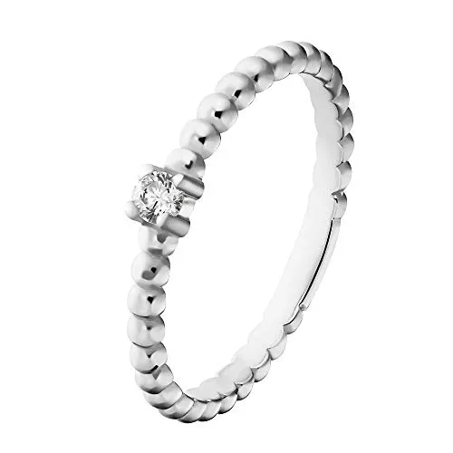 Heideman Ring Damen Elio aus Edelstahl silber farbend matt Damenring für Frauen mit Stein Zirkonia weiss poliert