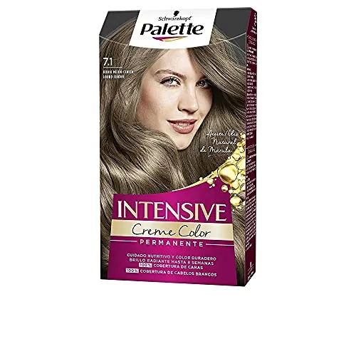 PALETTE Intensive Dye #7.1 Mittel Aschblond - Langanhaltende Haarfarbe für ein kühles, strahlendes Ergebnis. Flexible Anwendung für individuelle Farbgestaltung.