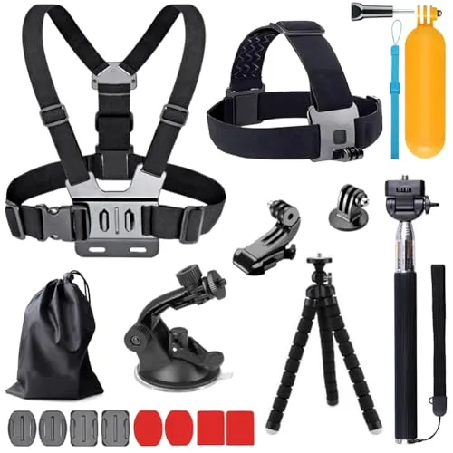 YEHOLDING 13-in-1 Zubehör für GoPro, Zubehör-Set für Action Cam, kompatibel mit GoPro Hero 13 12 11 10 9 8 Max 7 6 5 4 Black SJ4000 und Anderen Sportkameras