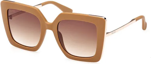 Max Mara Sonnenbrille MM00515273F - Elegante Damensonnenbrille im Cat-Eye-Stil, aus hochwertigem Metall. Mit einem stilvollen mattrosa und braunen Rahmen, ideal für modebewusste Frauen.