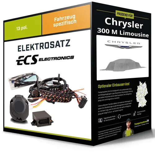 ECS Elektrosatz 13polig Top Tronic für CHRYSLER 300M - Zubehör für Anhängerkupplungen mit fahrzeugspezifischer Steckverbindung und einfacher Montage ohne Bohren – ideal für sicheren Anhängerbetrieb.