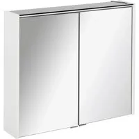 FACKELMANN Denver Spiegelschrank 80 cm, 2-türig mit LED - Badezimmerspiegel mit modernem Design, ausgestattet mit energiesparender LED-Beleuchtung für eine stilvolle Badgestaltung.