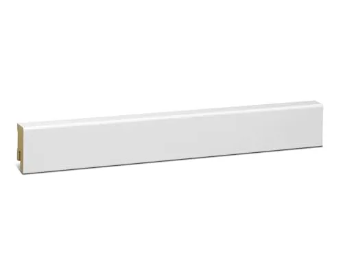 Kgm Sockelleiste Modern Weiß Mdf Foliert 16 X 40 Mm 2,4 M