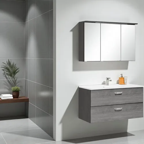 Held Möbel Waschtisch Set Cardiff 100 cm - Badmöbelset in modernem Design, inklusive Waschtisch mit 100 cm Breite, ideal für stilvolle Badezimmergestaltungen.