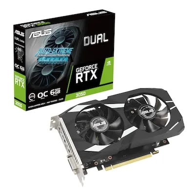 ASUS Dual GeForce RTX 3050 6G OC - 6GB GDDR6 Grafikkarte, leistungsstarkes Gaming-Erlebnis mit 3x DisplayPort und HDMI