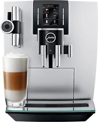 Jura 15111 J6 Kaffeevollautomat Brilliantsilber - Kaffeevollautomat mit modernster Technologie, P.E.P.® für optimales Aroma und Feinschaum-Technologie für perfekte Milchkreationen. Ideal für Kaffeeliebhaber!