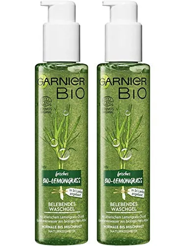 Garnier Bio Waschgel mit Lemongrass - Reinigungsschaum für normale bis Mischhaut, mit bio Lemongrass-Öl für tiefenwirksame Reinigung und feuchtigkeitsspendende Eigenschaften, 100% recycelbare Verpackung.
