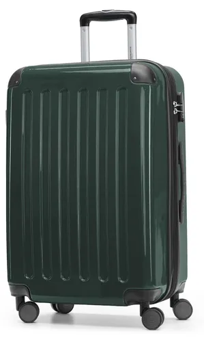 Alex Mittelgroßer Hartschalenkoffer 65 cm - Klassischer Trolley mit 74 Litern, TSA-Zahlenschloss und 4 leisen, drehbaren Rollen für komfortables Reisen. Volumenerweiterung bietet zusätzlichen Stauraum für Souvenirs.