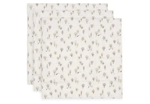 Jollein Musselin Tuch Baby – Tiny Park – 3er Pack – 70x70cm – 100% Baumwolle – Spucktücher Baby – OEKO-TEX Zertifiziert
