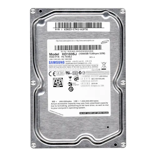 SAMSUNG SpinPoint HD103SJ 1TB Festplatte - 3,5 Zoll SATA II Festplatte mit 1TB Speicher, ideal für große Datenmengen und zuverlässige Leistung bei 5400 RPM.