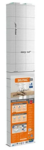 SELITAC 2,2 mm AquaStop - Trittschalldämmung für Laminat und Parkett - Dämmstoffe mit Feuchteschutz für schwimmende Verlegung, optimale Akustik und ausgezeichnete Qualität – ideal für geringe Aufbauhöhen und hohe Belastungen.