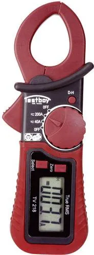 Testboy TV 218 Stromzange digital CAT III 300V - Spannungsprüfer mit 4000 Counts, präzise Messwerte dank True RMS und ideal für enge Räume durch kompakte Bauweise.
