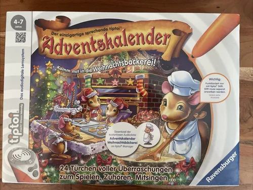 Adventskalender - tiptoi Weihnachtsbäckerei - interaktiv von Ravensburger - Interaktiver Adventskalender für Kinder von 4-7 Jahren mit 24 Überraschungen, fördert Kreativität und Zuhören. Enthält Mini-Puzzles, Memory und mehr, ideal für eine fröhliche Weihnachtszeit!