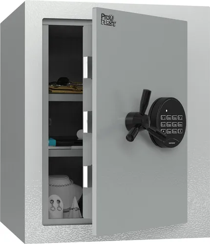 Profirst Wertschutzschrank EN1 Fortress 50 mit Elektronikschloss - Sicherer Wertschutzschrank mit geprüfter Sicherheitsstufe EN1. Ideal für Dokumente und Wertgegenstände, ausgestattet mit einem modernen Elektronikschloss und flexibler Innenaufteilung.