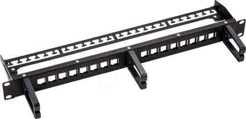 ROLINE 19-Keystone-Modulträger, 16P., geschirmt, schwarz - Sonstige Netzwerkartikel, geschirmtes 19''-Patchpanel mit Erdungsanschluss, ideal für eine sichere und strukturierte Verkabelung.