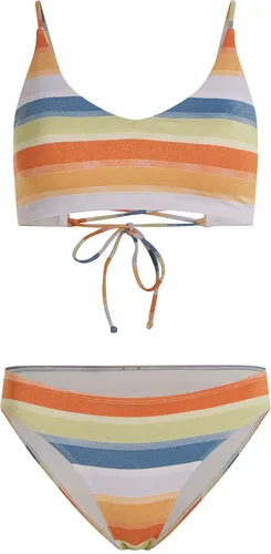 ONEILL BEACH VINTAGE MIDLES RITA Bikini 2025 - Vintage Stripe in Größe 38 - Bikinis mit gekreuztem Schnürdesign und Glitzer im LYCRA-Material, bietet mittleren Halt und bequeme Passform für einen stilvollen Auftritt am Strand.