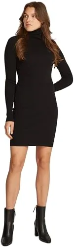 Calvin Klein Jeans WOVEN LABEL TIGHT SWEATER DRESS Strickkleid Damen, Schwarz (Ck Black), XS