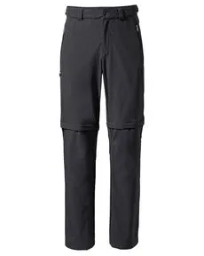 VAUDE Herren Mens Farley Stretch T-zip Pants III - Schwarz, 50 EU - Wanderhose mit T-Zip-Funktion zum schnellen Umwandeln in Shorts, ideal für Outdoor-Aktivitäten. Wasserabweisend und aus bluesign zertifiziertem Material für Nachhaltigkeit.