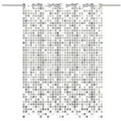 Schütte Duschvorhang "Mosaik" in Grau - 180 x 200 cm - Duschvorhang aus strapazierfähiger Polyester-Kunstfaser, feuchtigkeitsunempfindlich und mit stabilen Metallösen, ideal für jedes Badezimmer.