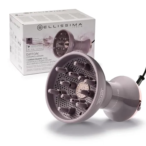 Bellissima Diffon Ceramic & Argan – Diffusor für lockiges Haar - Der Diffusor für lockiges Haar sorgt für glänzende, definierte Locken ohne Frizz. Mit sanftem Trocknen und ergonomischem Griff ist er perfekt für den Einsatz zu Hause oder auf Reisen.