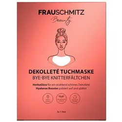 FrauSchmitz Beauty Dekolleté Tuchmaske, 3 Stück - Sonstige Gesichtspflegeartikel mit innovativer SecondSkin Effekt Tuchmaske, die Knitterfältchen mildert und für intensive Feuchtigkeit sorgt. Ideal für reife und empfindliche Haut.