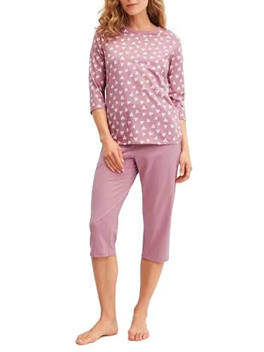 CALIDA Cotton Special 3/4-Pyjama Damen - Hochwertiger 3/4-Pyjama aus 100% Baumwolle, atmungsaktiv und ideal für angenehme Nächte. Flexibel und bequem für optimalen Schlafkomfort.