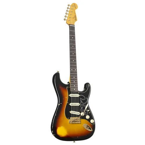 Fender Stevie Ray Vaughan Signature Stratocaster Relic 3-Color Sunburst - Hochwertige E-Gitarre aus dem Fender Custom Shop in Corona, Kalifornien. Mit handgewickelten Texas Special Pickups für authentischen Sound und inklusive Hardshell Case und Echtheitszertifikat.