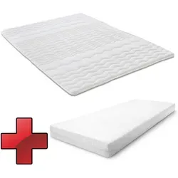 Kaltschaummatratze CloudComfort Premium 90 x 200 cm mit Viskoelastik Kissen - Sparpaket mit Kaltschaummatratze (90 x 200 cm, Höhe 15 cm, Härtegrad H2/H3) und komfortablem Viskoelastik Kopfkissen. Ideal für erholsame Nächte dank perfekter Körperanpassung und optimaler Luftzirkulation.